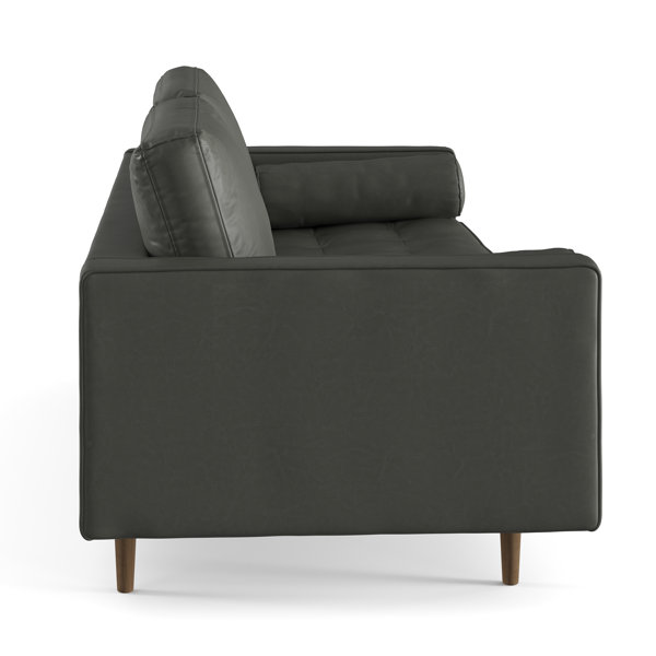 AllModern Geo 84" Vegan Leather Sofa & Reviews | Wayfair